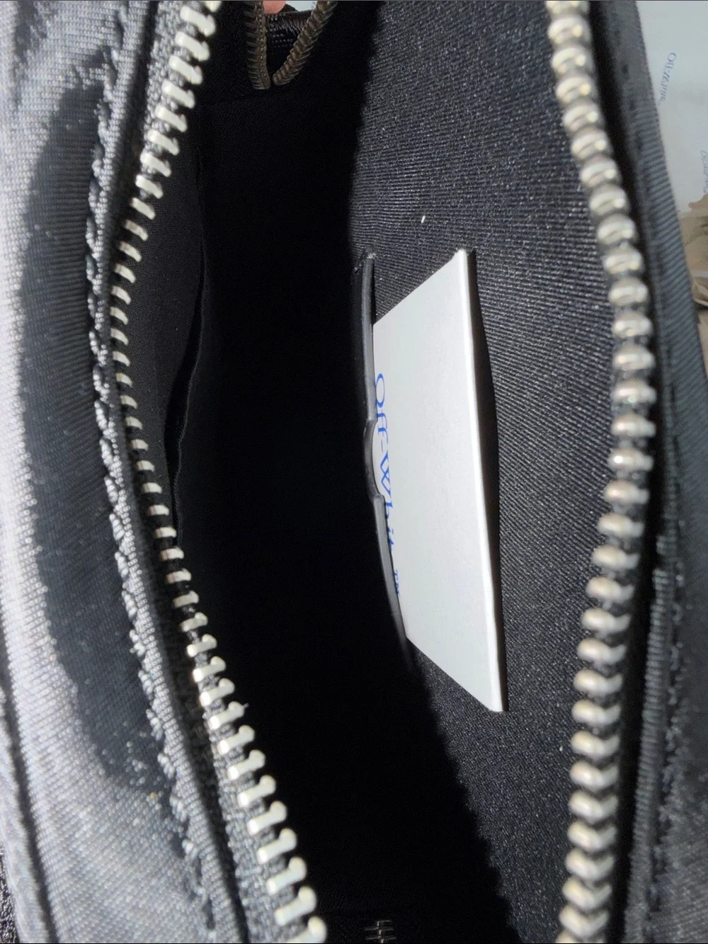 Off-White Black and White Diagonal Crossbody Messenger Bag